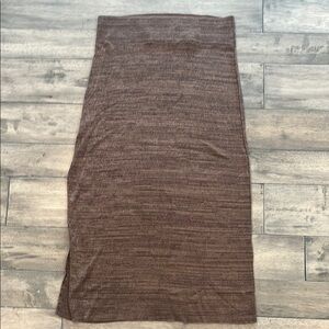 Free People Brown Ribbed Maxi Pencil Skirt